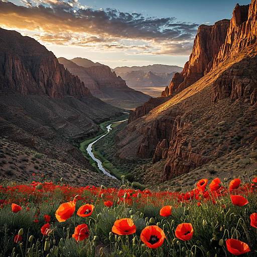 Majestic Desert Canyon at Sunrise