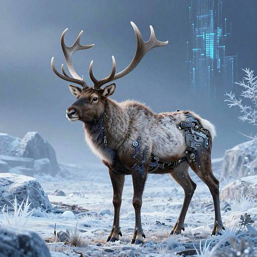 Cybernetic Tundra with Mechanical Elk