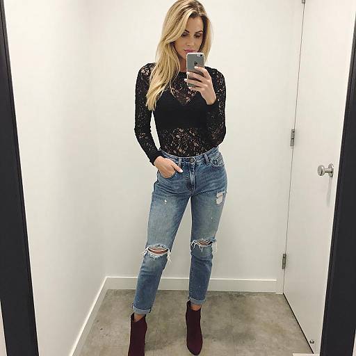 Blonde Woman Taking Mirror Selfie