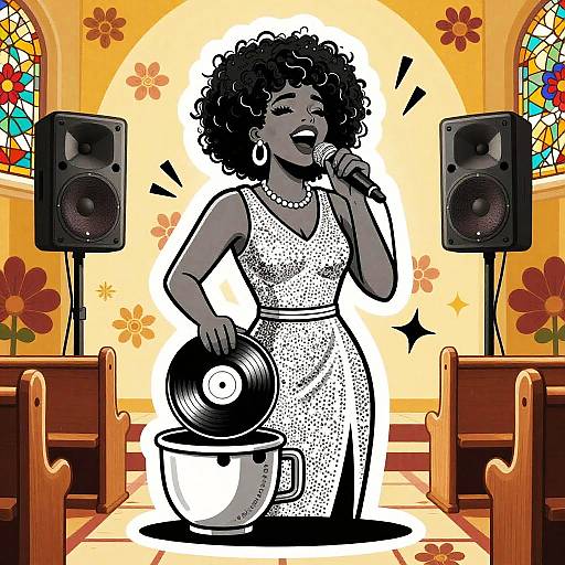 Soulful Gospel Singer in Vibrant Church