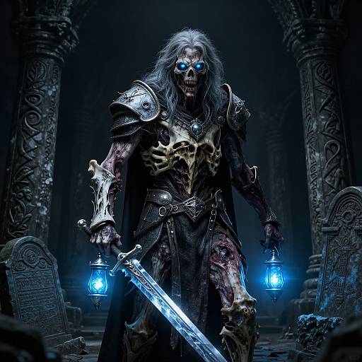 Undead Warrior with Ice Sword