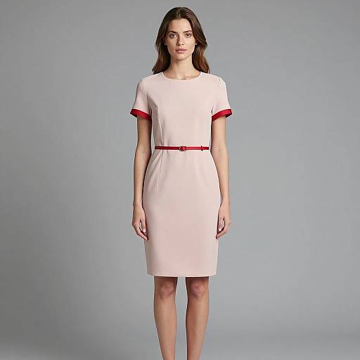 Woman in Light Pink Office Dress