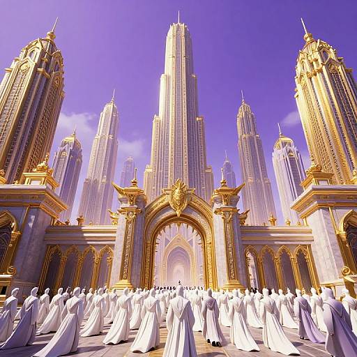 Epic Nobles Enter Violet Megalopolis