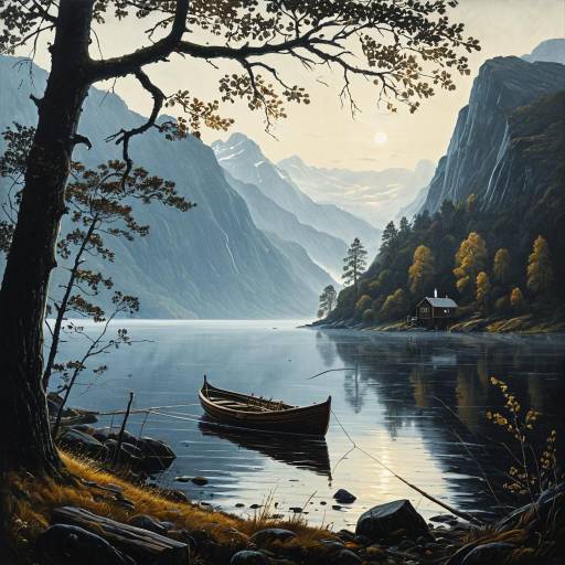 Scandinavian Fjord: A Bold Digital Masterpiece