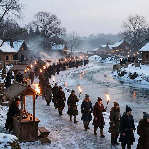 Medieval Village Celebration by the River