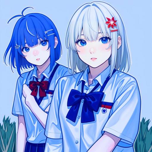 Illustration of Aizawa kazuha, assault lily in the style of Rerrere