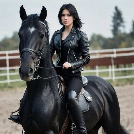Solo Horseback Rider in Leather Jacket