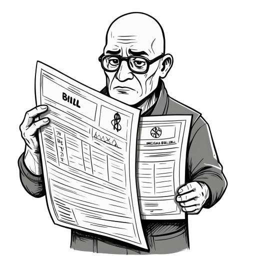 Worried Wojak with Medical Bill Sketch