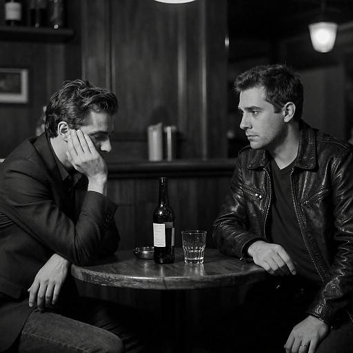 Moody Bar Scene in Black and White