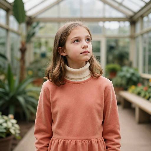Inquisitive Teen Girl in Botanical Conservatory
