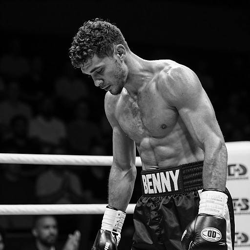 Dramatic Monochrome Boxer Portrait