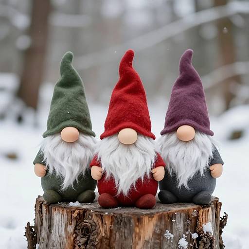 Whimsical Gnomes in Winter Wonderland