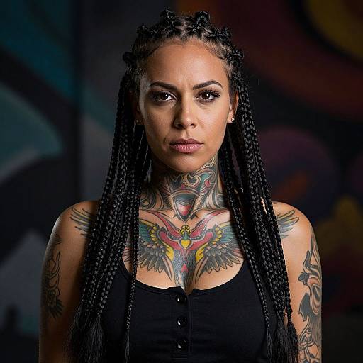 Portrait of Woman with Intricate Tattoos