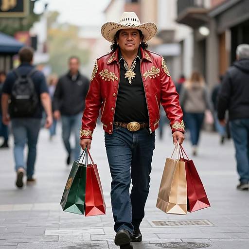 Confident Mexican Wrestler on Oxford Street