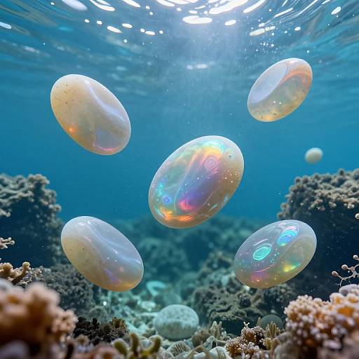 Serene Iridescent Underwater Stones