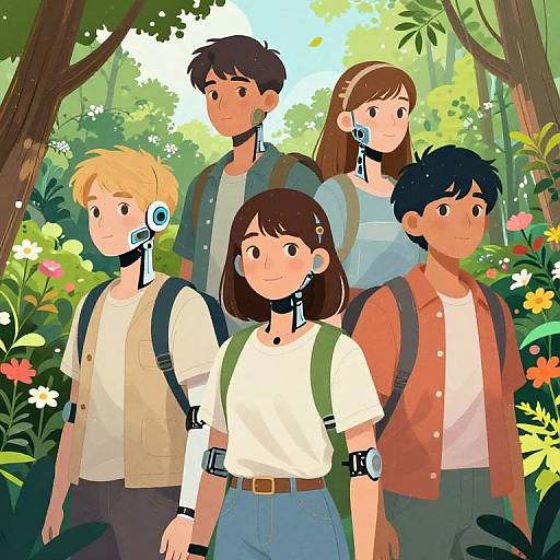 Futuristic Youth in Nature Harmony