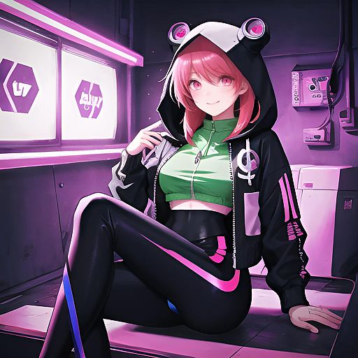 Cyberpunk Neon Art with Ecchi Elements