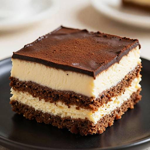 Close-Up of Layered Chocolate Dessert