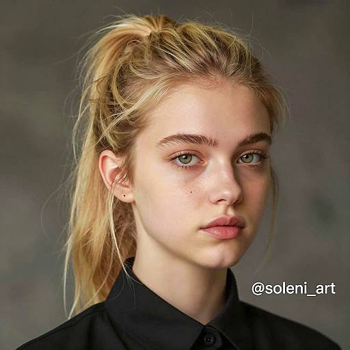 Portrait of a Young Woman with Green Eyes