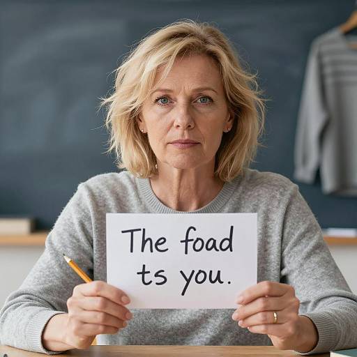 Contemplative Woman with Handwritten Note