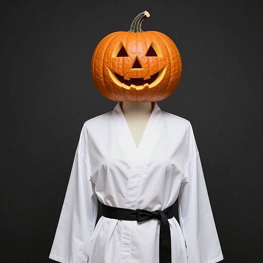 Mannequin with Pumpkin Head in Robe