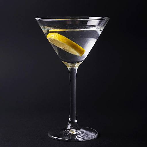 Clear Martini Glass with Lemon Slice