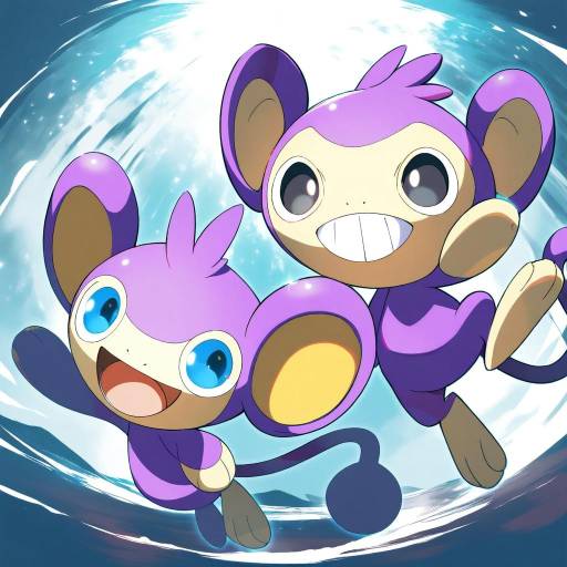 Illustration of Aipom, pokemon in the style of Dei shirou