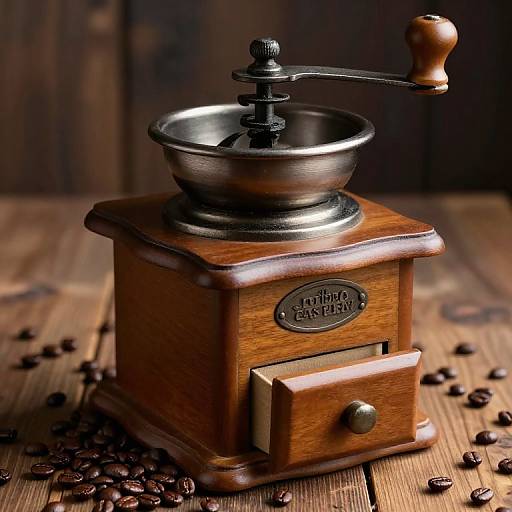Vintage Rustic Coffee Mill Scene