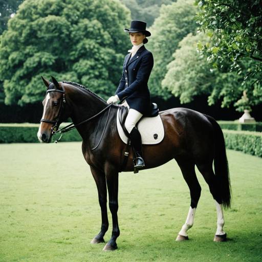 Elegant Equestrian on Horse in Countryside