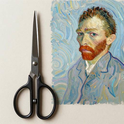 Painterly Embroidery Scissors Portrait