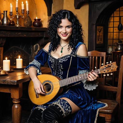 Enchanting Half-Elf Bard in Velvet Attire