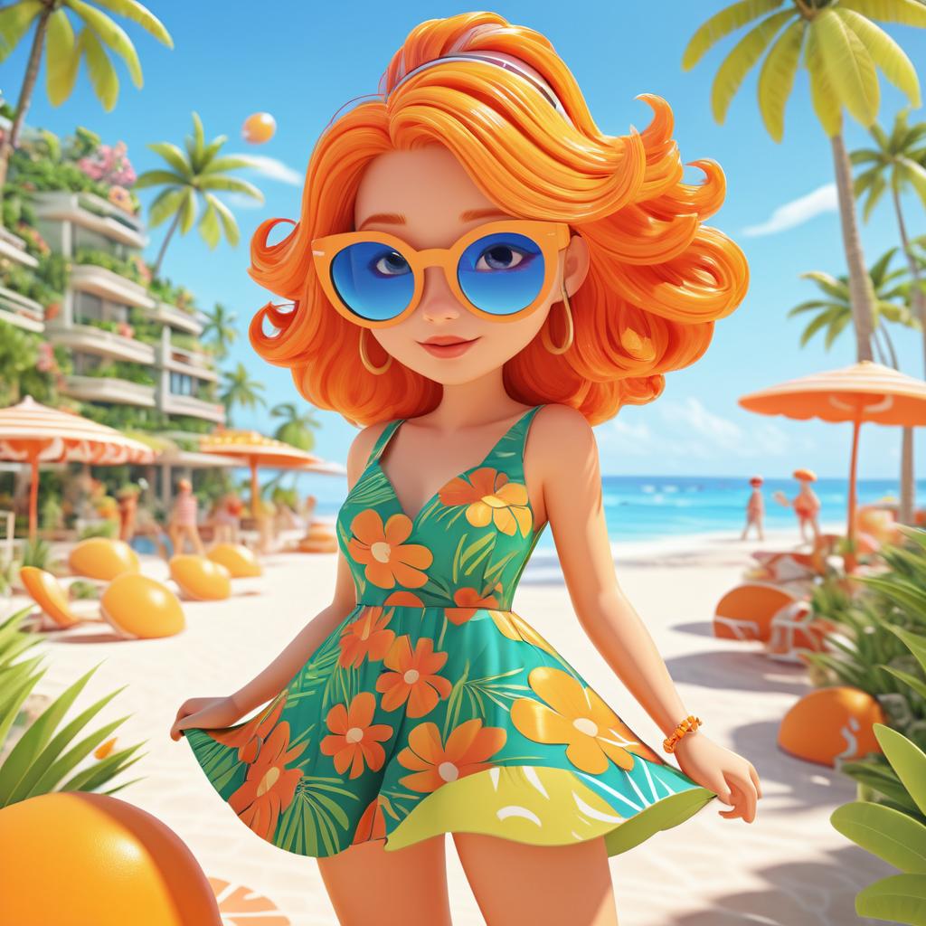 Whimsical Beach Character Illustration