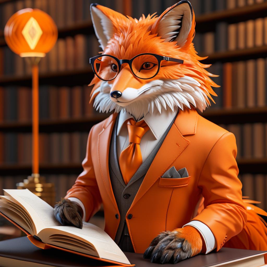 Scholarly Fox in Tailored Attire