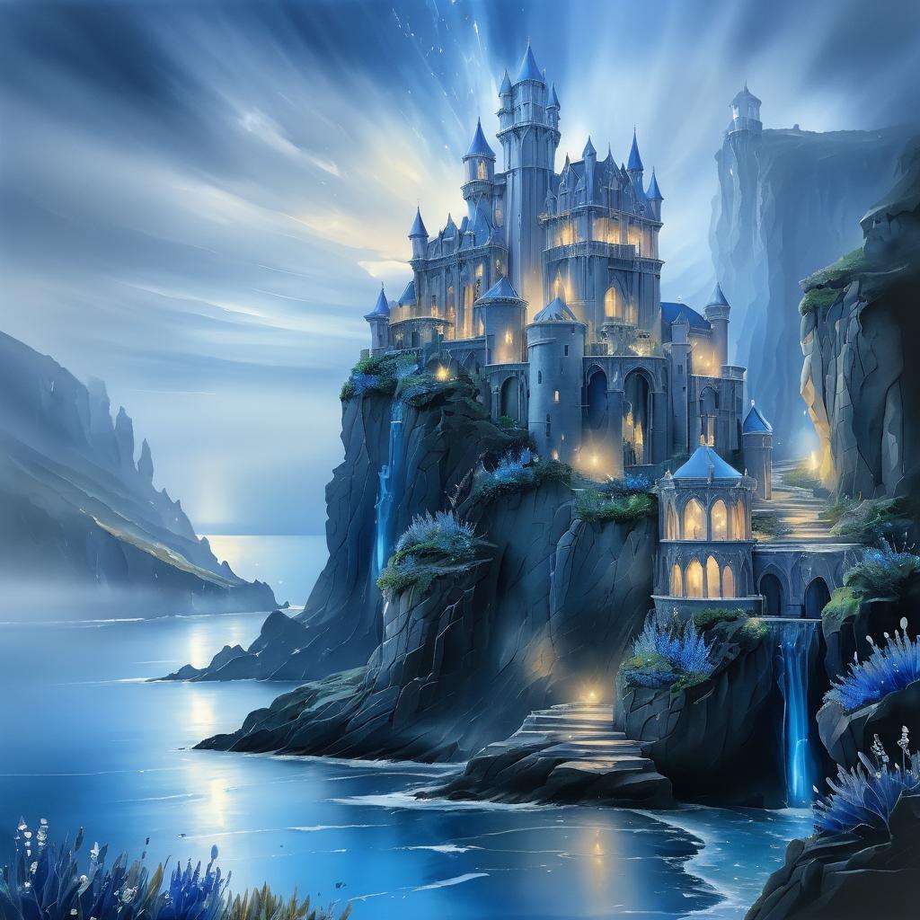 Majestic Castle on Serene Cliffside