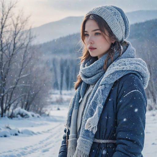 Serene Winter Scene with Female Figure