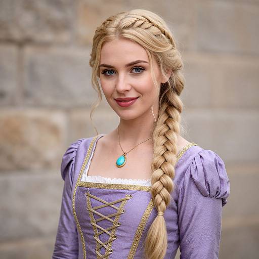 Portrait of Young Woman in Medieval Dress