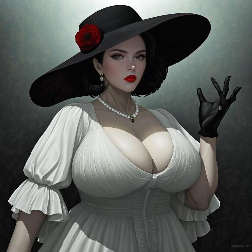 Illustration of Alcina dimitrescu, resident evil in the style of Gotou keiji