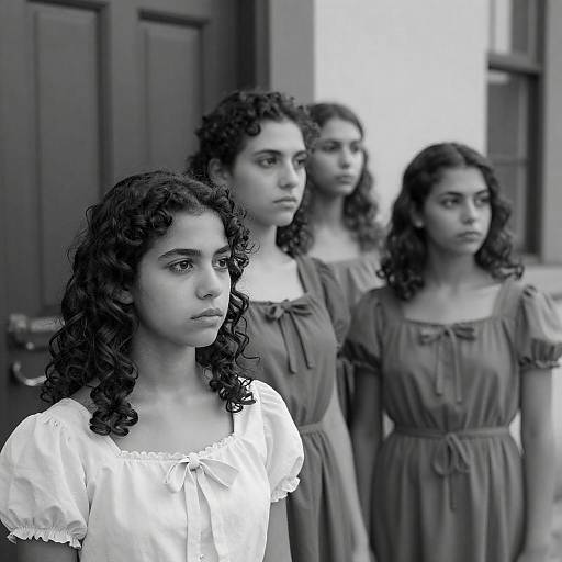 Vintage Elegance: Four Women in Profile