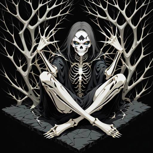 Whimsical Skeletal Humanoid on Mound Whimsical Skeletal Humanoid on Mound