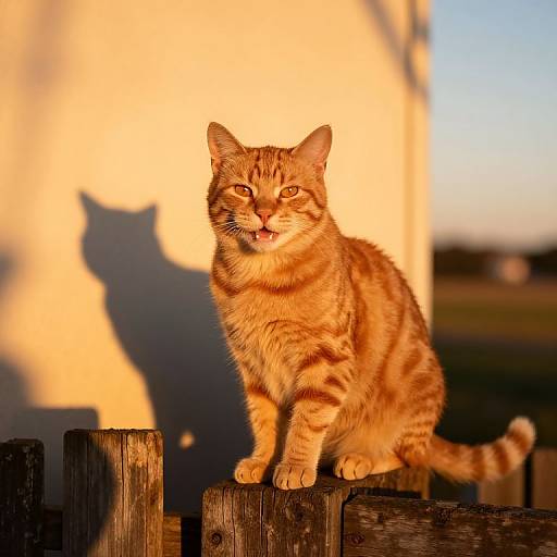 Playful Orange Tabby at Sunset