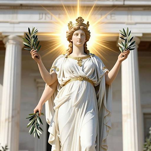 Greek Goddess Queen with Temple