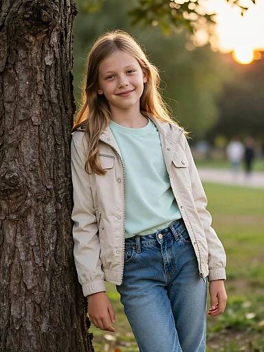 Golden-Hour Park Portrait of Girl
