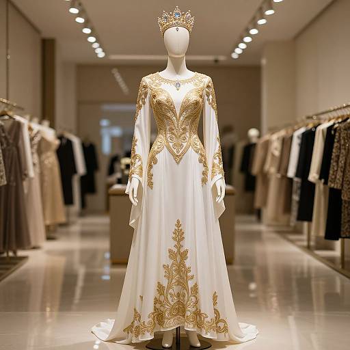 Elegant Gold and White Regal Mannequin