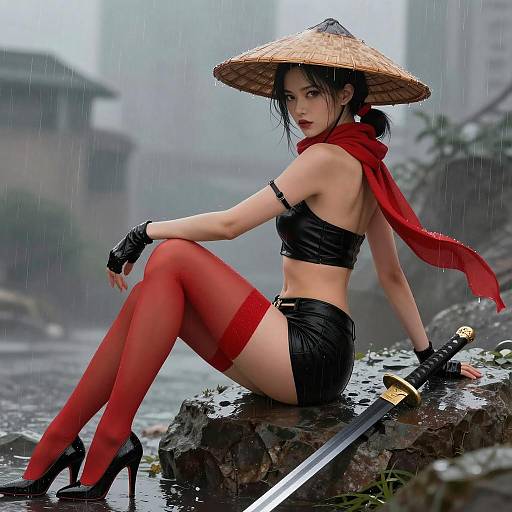 Urban Warrior: Rainy Day Elegance