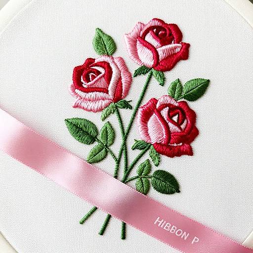 Silk Ribbon Roses on Wall