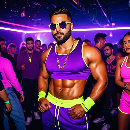 Futuristic Neon Glow Party Outfit