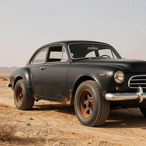 Matte Black Tunado Car in Desert