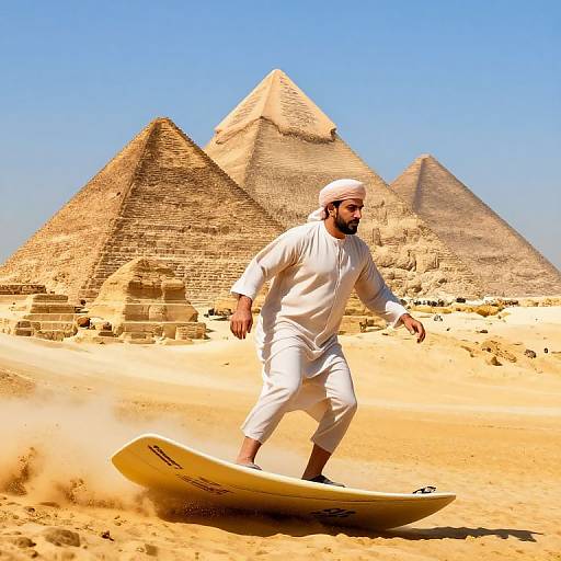 President El Sisi Sandsurfing by Pyramids