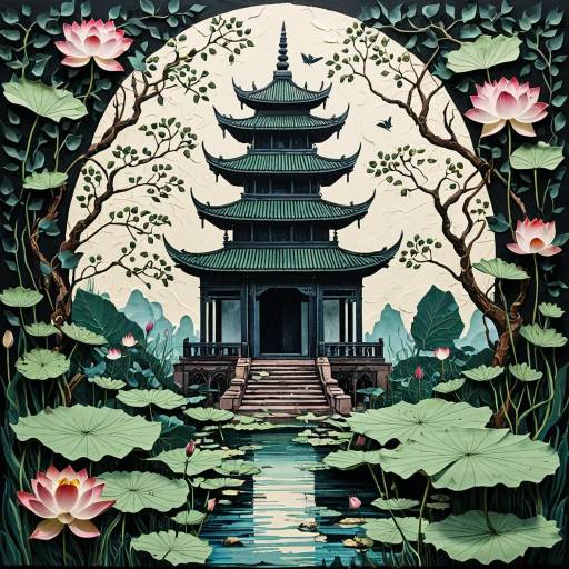 Mythic Sentinel Guardian with Lotus Flowers