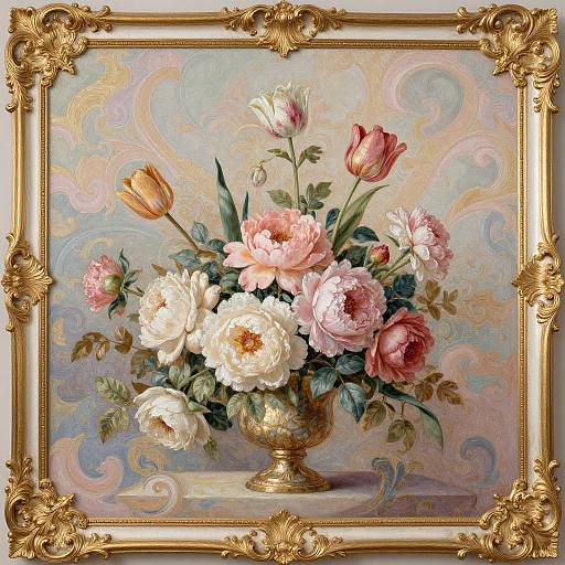 Rococo Floral Bouquet Painting